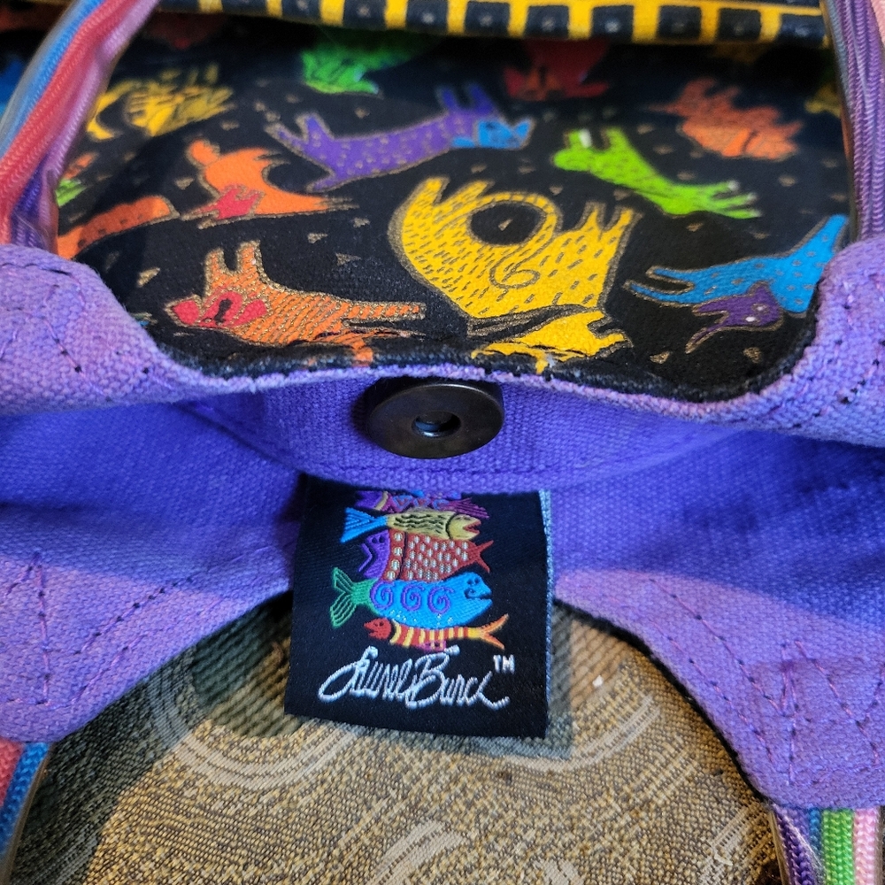 Laurel Burch Dog Print Handbag Purse - Picture 5 of 5